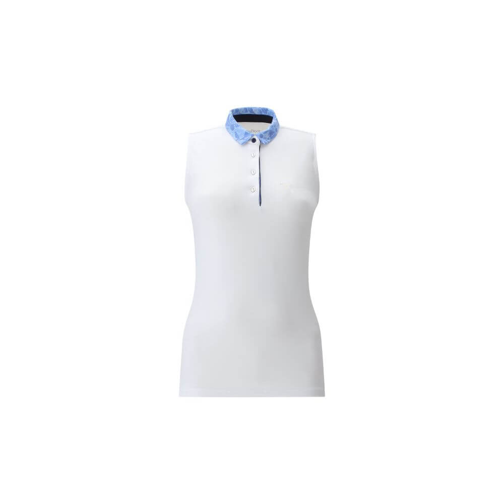 AZULES | LIGHTWEIGHT SUNBLOCK® SLEEVELESS JERSEY POLO - Chervò USA